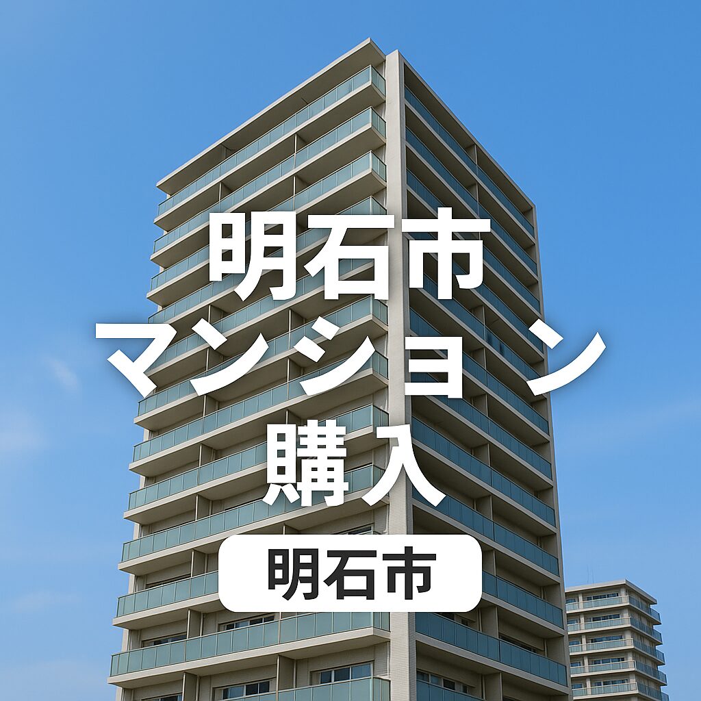 明石市でマンションを購入するなら 明石市の新築マンション購入をイメージした外観写真。ガラス張りのバルコニーが特徴の高層分譲マンション